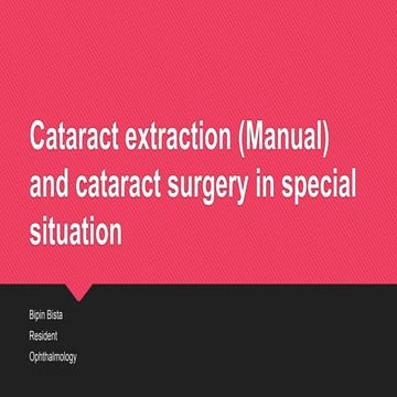 Cataract extraction (manual) and cataract surgery