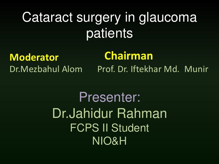 Cataract surgery in patients