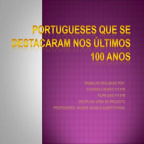 Os Portugueses que se destacaram no Mundo nos últimos 100 Anos