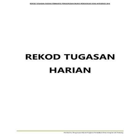 Catatan Tugasan Harian PPKI 2018