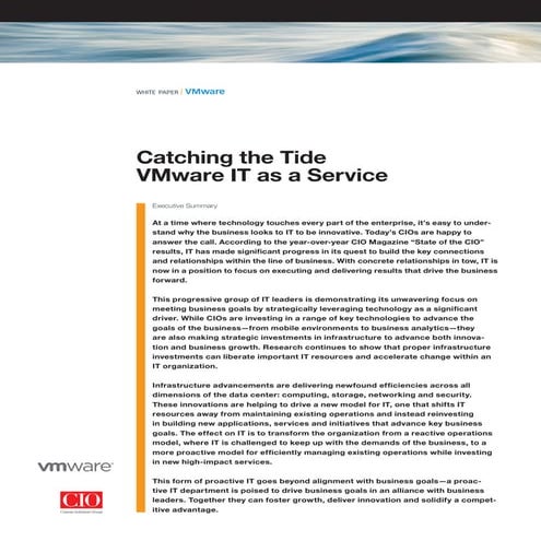 Catching the Tide: VMware IT as a Service