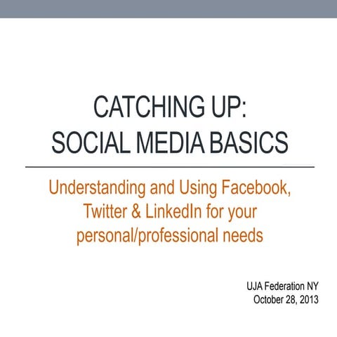 Catching Up with Social Media Basics 