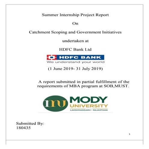 Catchment scooping and government initatives