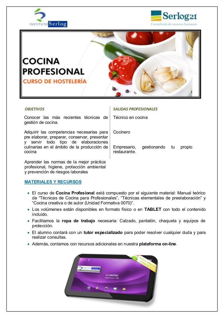 Catálogo cocina profesional