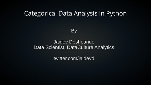 Categorical Data Analysis in Python