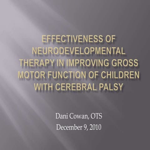 Neurodevelopmental Treatment and Cerebral Palsey