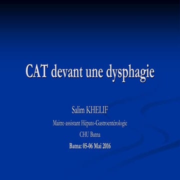 Cat devant une dysphagie