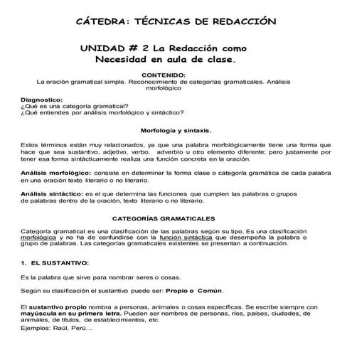 CATEGORIAS GRAMATICALES