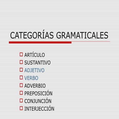 Categorías gramaticales