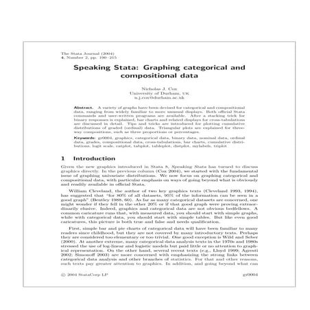 Categorical data stata    cox 2004