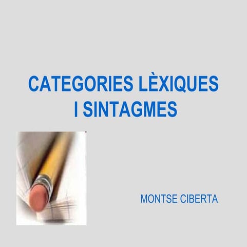 Categories gramaticals o lèxiques