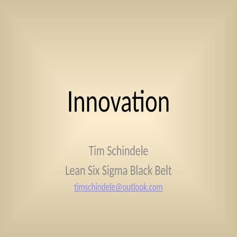 Categories  and  Examples of  Innovation