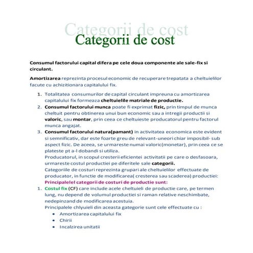 Categorii de cost | DOCX