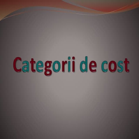 Categorii de cost | PPTX