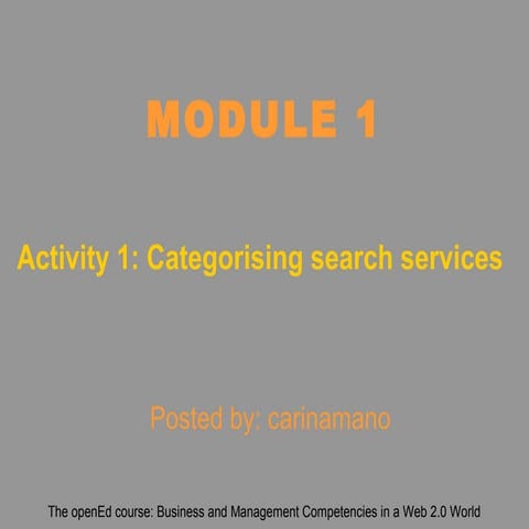 Categorising search services