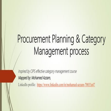 Category management and procurement planning
