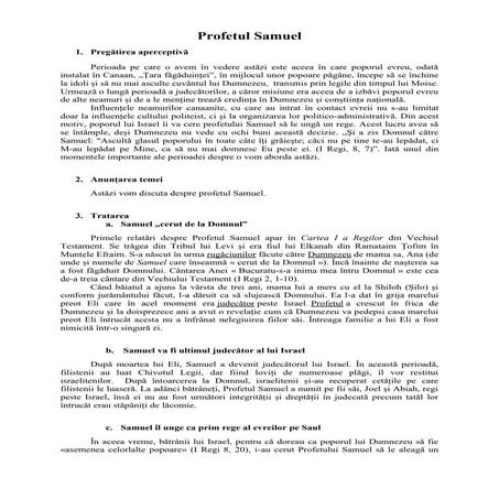 cateheză Profetul Samuel,mare profet al Vechiului Testament