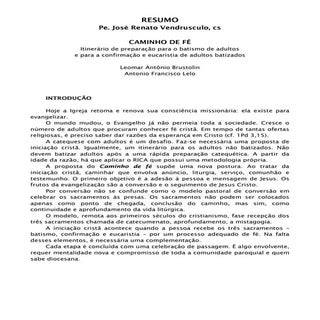 Catequese batismo-adultos-resumo