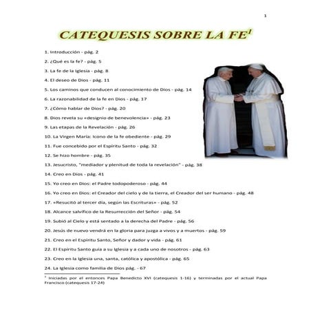 Catequesis sobre la fe
