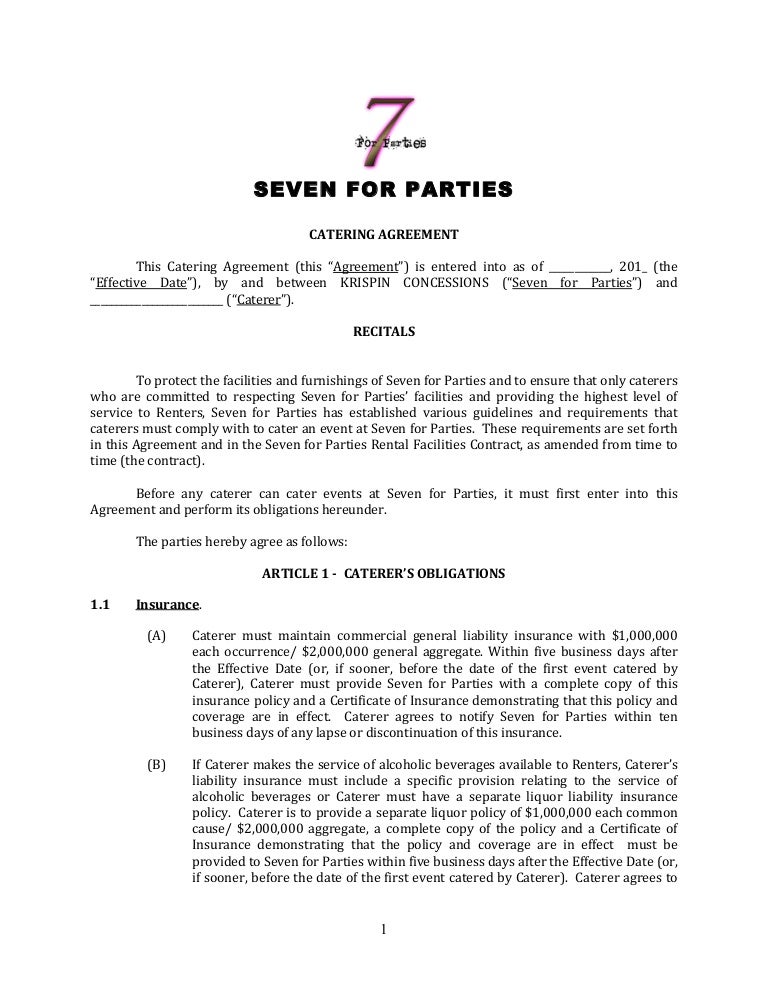catering contract catering contract