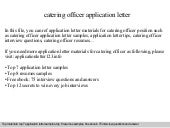 Catering manager cover letter