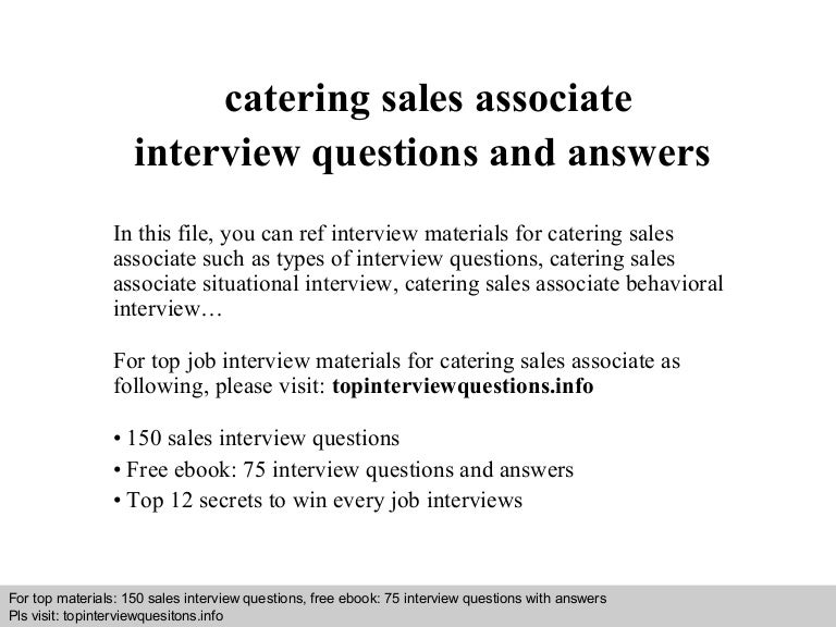 Catering Sales Associate Interview Questions And Answers