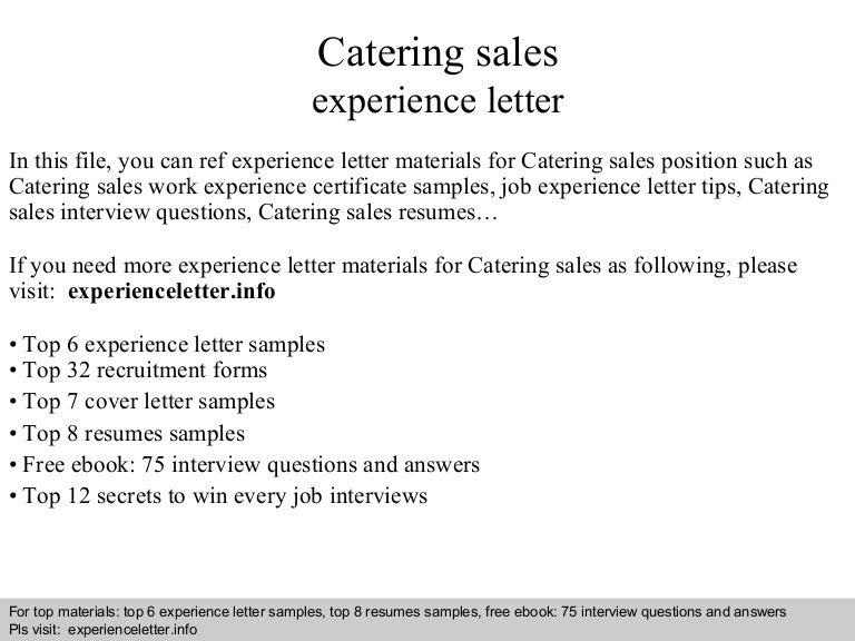 catering sales resumes
