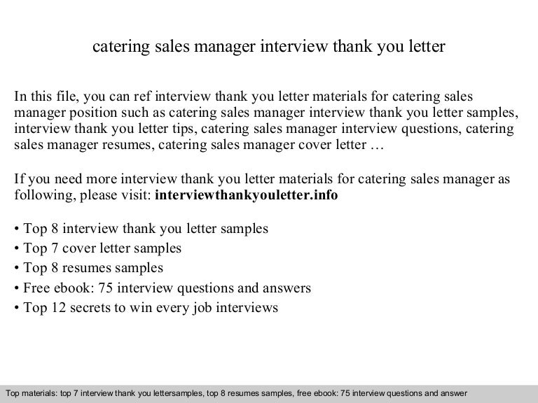 catering sales cover letters