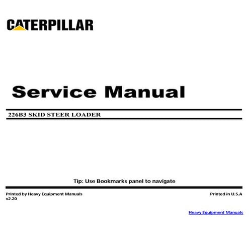 226B3 caterpillar skid steer loader service repair manual | pdf download