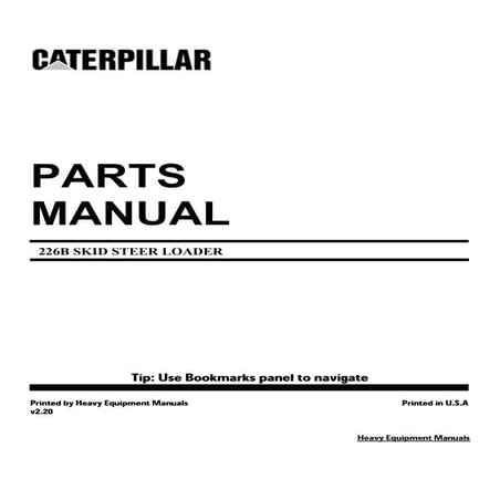 226B caterpillar skid steer loader parts manual | pdf download