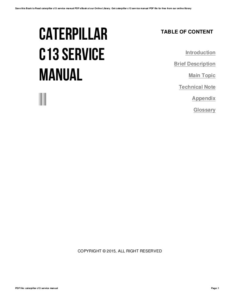 Caterpillar C13 Service Manual