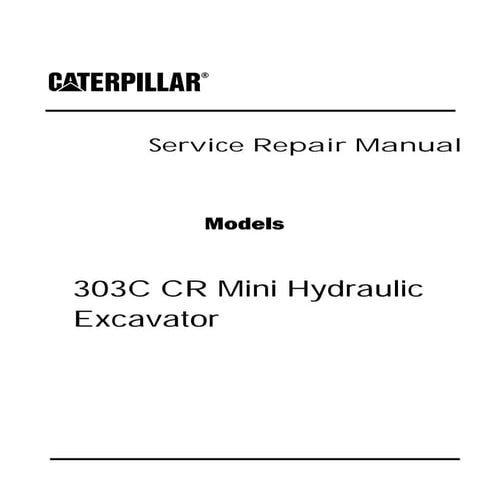 Caterpillar cat 304 cr mini hydraulic excavator (prefix nad) service ...