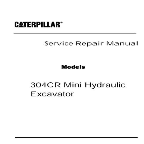 Caterpillar Cat 305CR Mini Hydraulic Excavator (Prefix DSA) Service ...