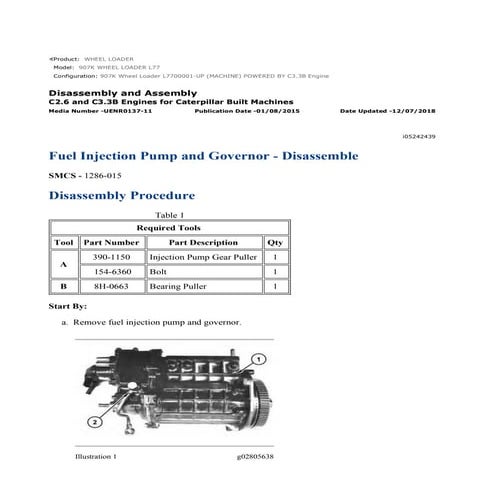 Caterpillar Cat 907K Wheel Loader (Prefix L77) Service Repair Manual ...