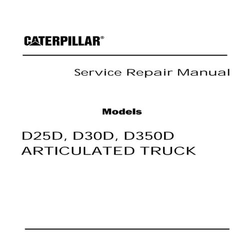 Caterpillar cat d30 d articulated truck (prefix 1hk) service repair manual (1...