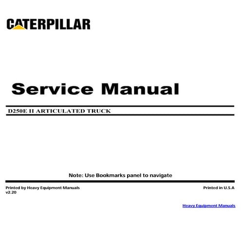 D250E II caterpillar articulated truck service manual 4PS | PDF