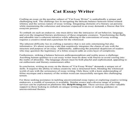 Cat Essay Writer. Bowie State University