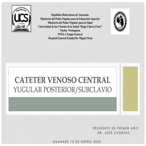 Cateter venoso yougular posterior subclavio