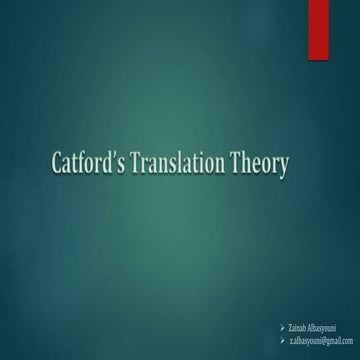 Catford Translation Theory