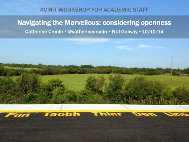 WORKSHOP: Navigating the Marvellous - considering openness