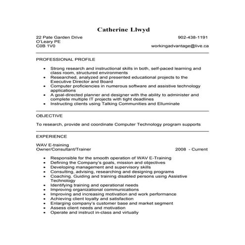 Catherine Llwyd Cv (2)