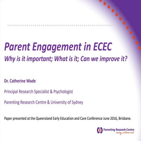 Parent Engagement in ECEC 