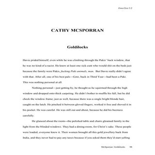 Cathy Mc Sporran Goldilocks