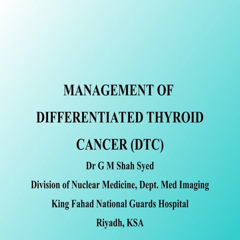 Management of thyroid cancer | PPTX