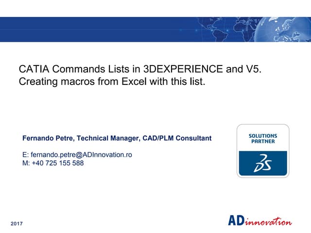 CATIA Commands Lists in 3DEXPERIENC...
