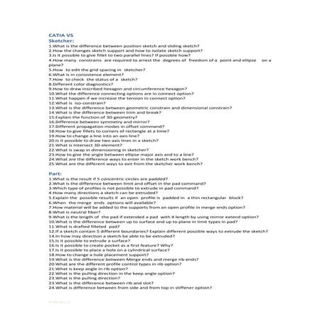 CATIA QUESTIONS