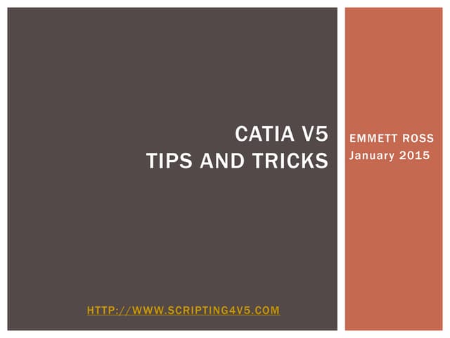CATIA V5 Tips and Tricks