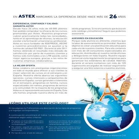 Catálogo Jóvenes 2012. ASTEX