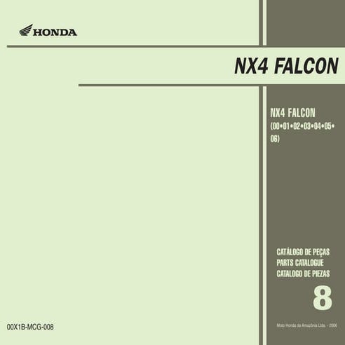 manual de piezas honda nx4 falcon 2000 a 2006