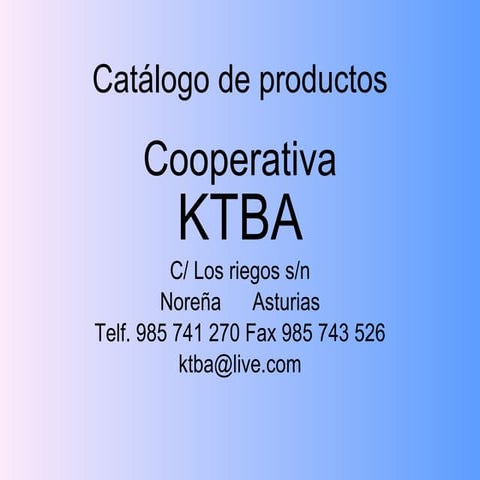 CatáLogo De Productos Ktba